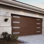 canyon-ridge-modern-design-plank-design-windows-down-both-side-walnut-garage-door-min