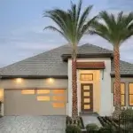 modern-steel-ribbed-custom-window-desert-tan-garage-door